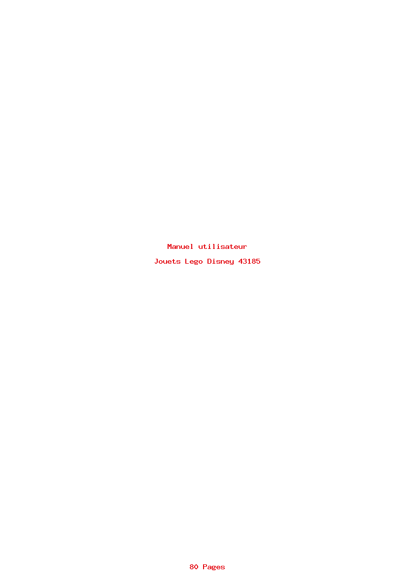 Page 1 de la notice Manuel utilisateur Lego Disney 43185