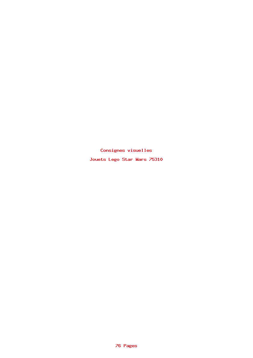 Page 1 de la notice Consignes visuelles Lego Star Wars 75310
