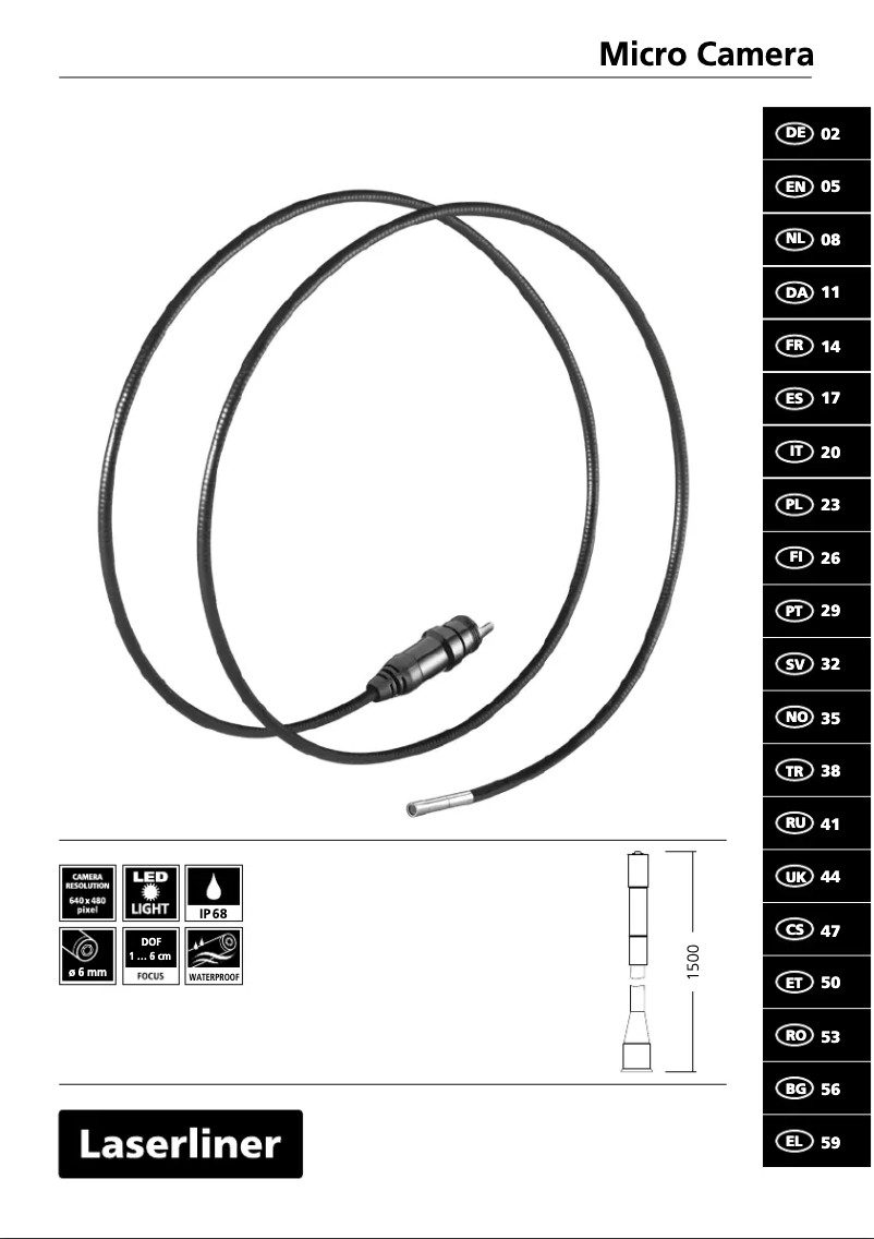 Page 1 de la notice Manuel utilisateur Laserliner Micro Camera