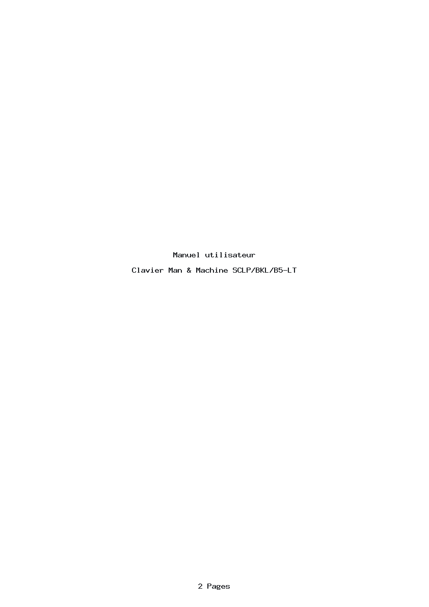 Page 1 de la notice Manuel utilisateur Man & Machine SCLP/BKL/B5-LT