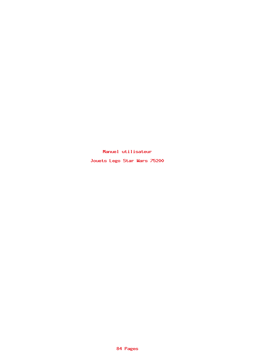 Page 1 de la notice Manuel utilisateur Lego Star Wars 75200