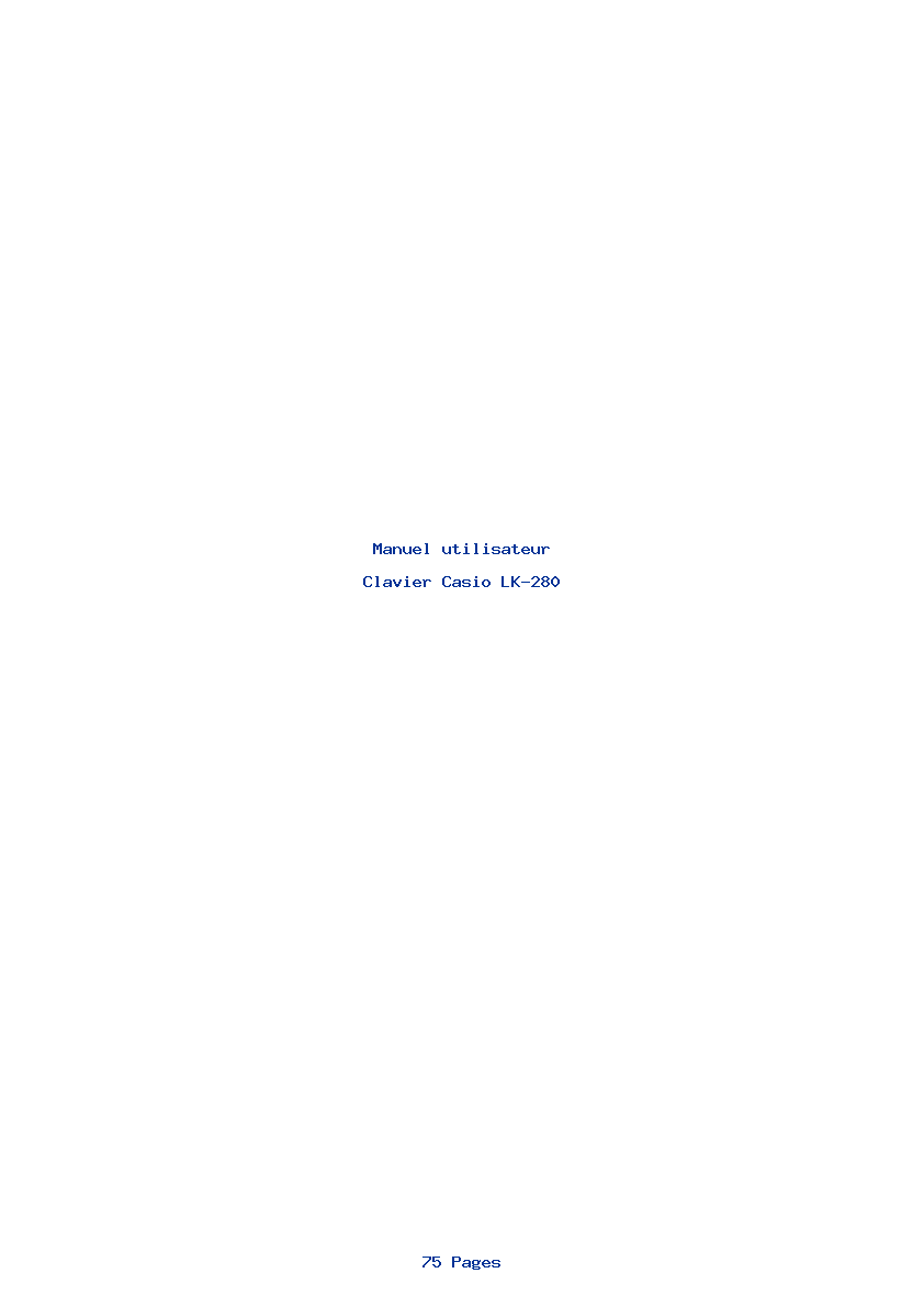 Page 1 de la notice Manuel utilisateur Casio LK-280