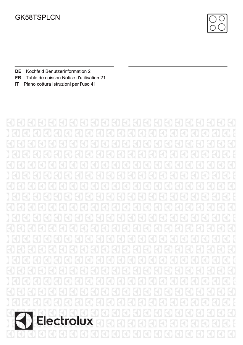 Página 1 del manual Manual de usuario Electrolux GK58TSPLCN
