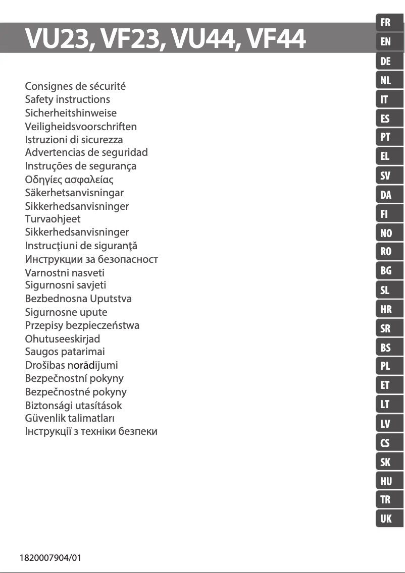Página 1 del manual Instrucciones de seguridad Rowenta Essential Plus VU4410