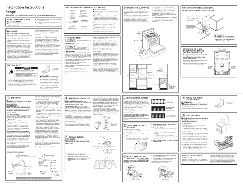 Page 1 de la notice Guide d'installation GE JGB620FSA