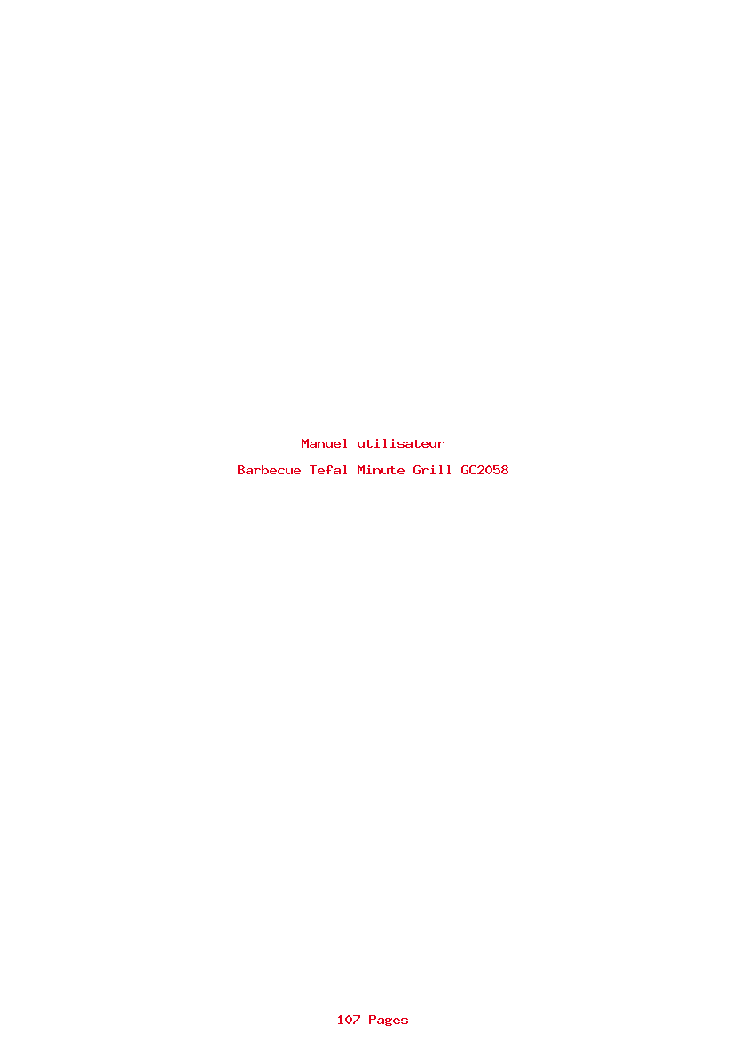Page 1 de la notice Manuel utilisateur Tefal Minute Grill GC2058