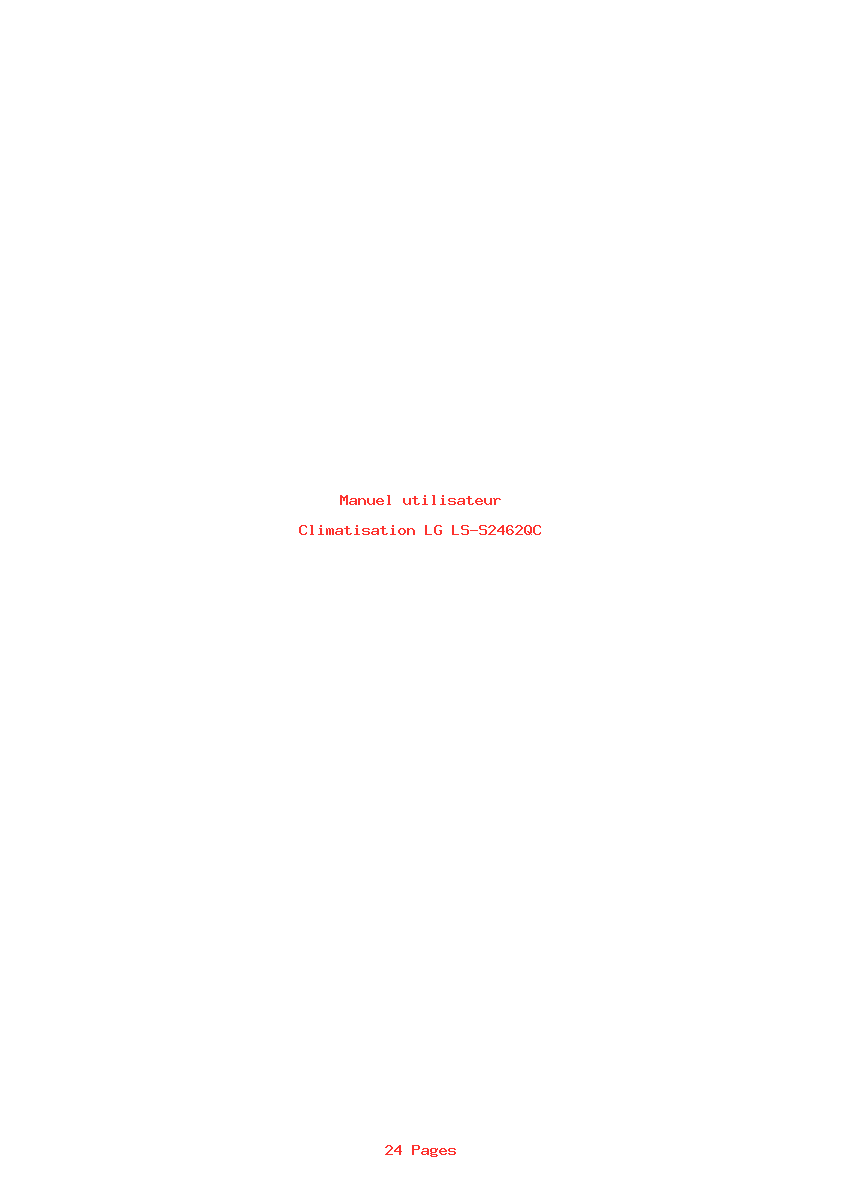 Page 1 de la notice Manuel utilisateur LG LS-S2462QC