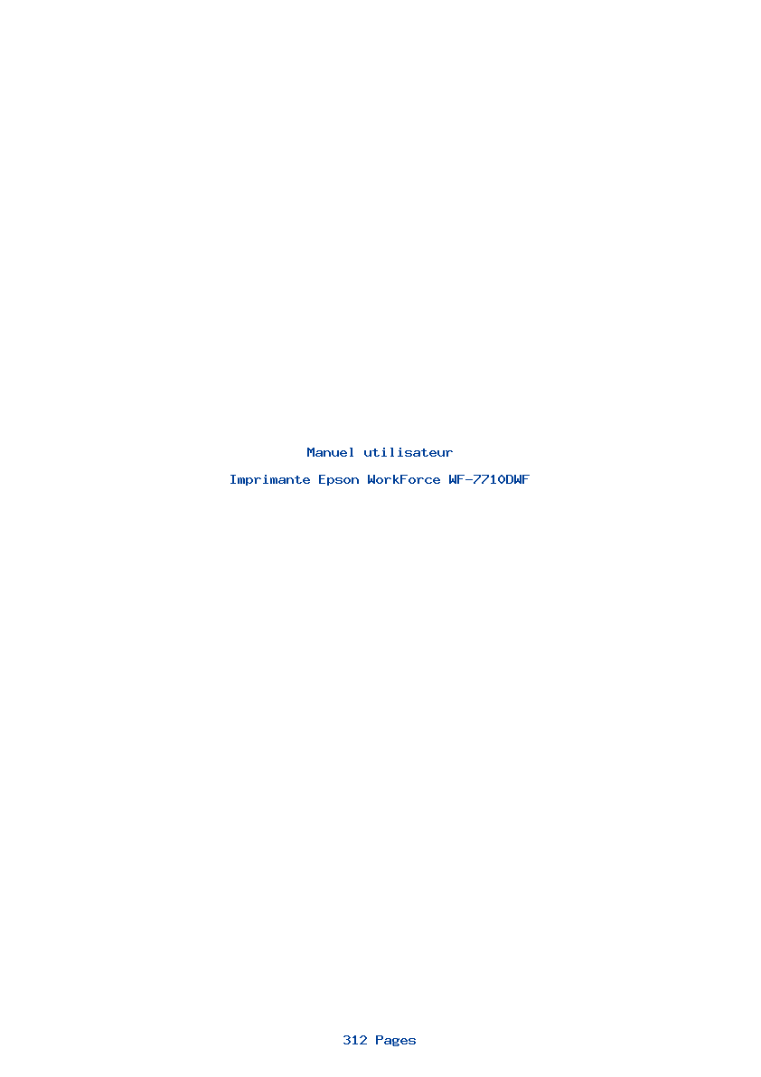 Page 1 de la notice Manuel utilisateur Epson WorkForce WF-7710DWF