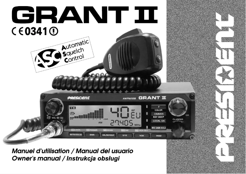 Page 1 of the manual User Manual President Grant II