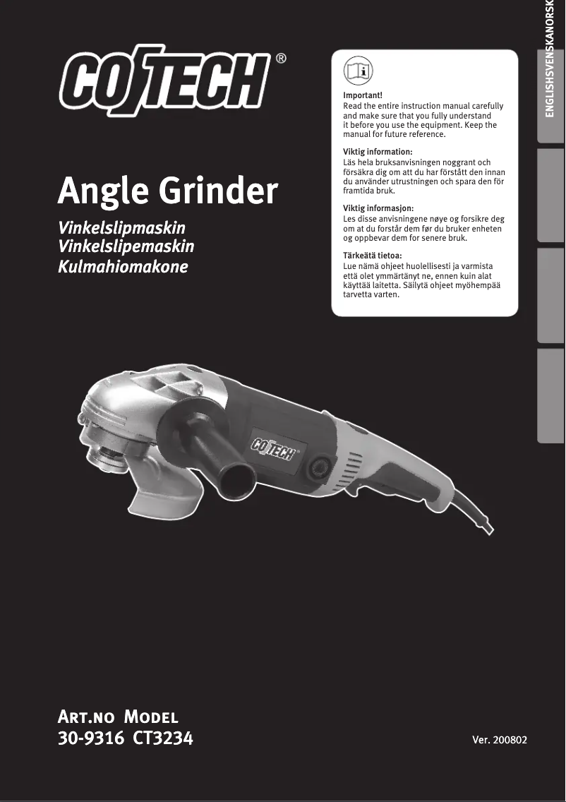 Page 1 of the manual User Manual Cotech CT3234