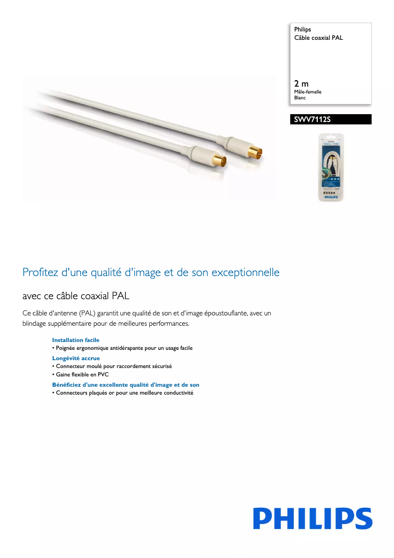 Page 1 of the manual Technical Sheet Philips SWV7112S