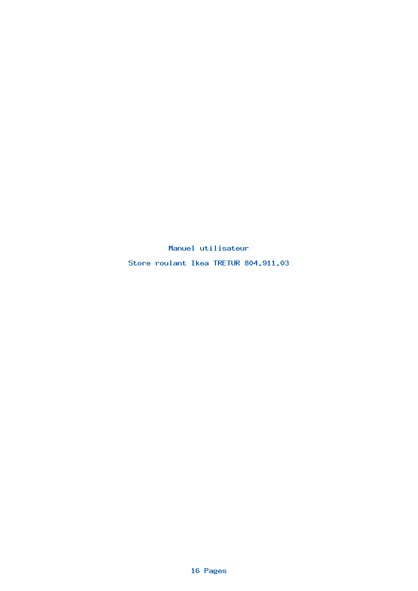 Page 1 de la notice Manuel utilisateur Ikea TRETUR 804.911.03