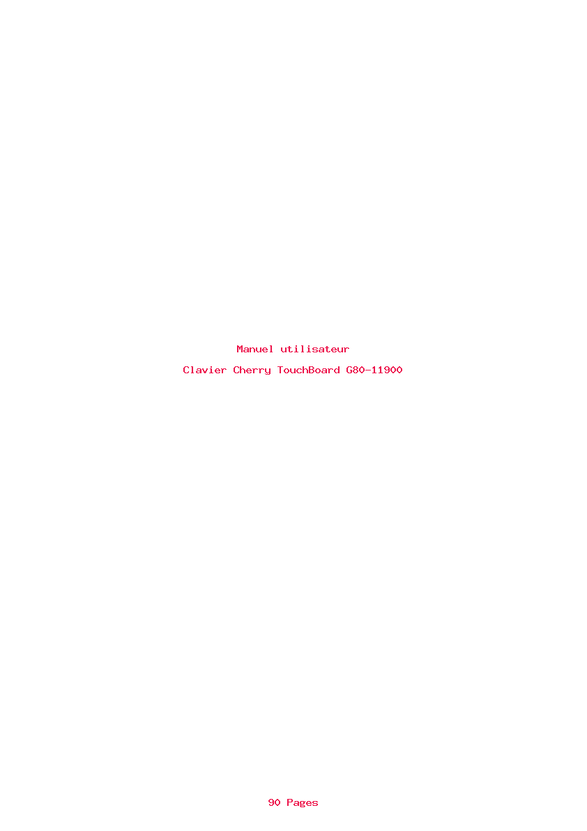Page 1 de la notice Manuel utilisateur Cherry TouchBoard G80-11900