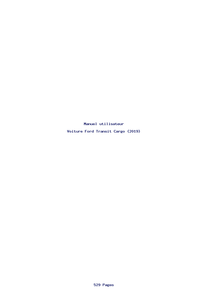 Page 1 de la notice Manuel utilisateur Ford Transit Cargo (2019)