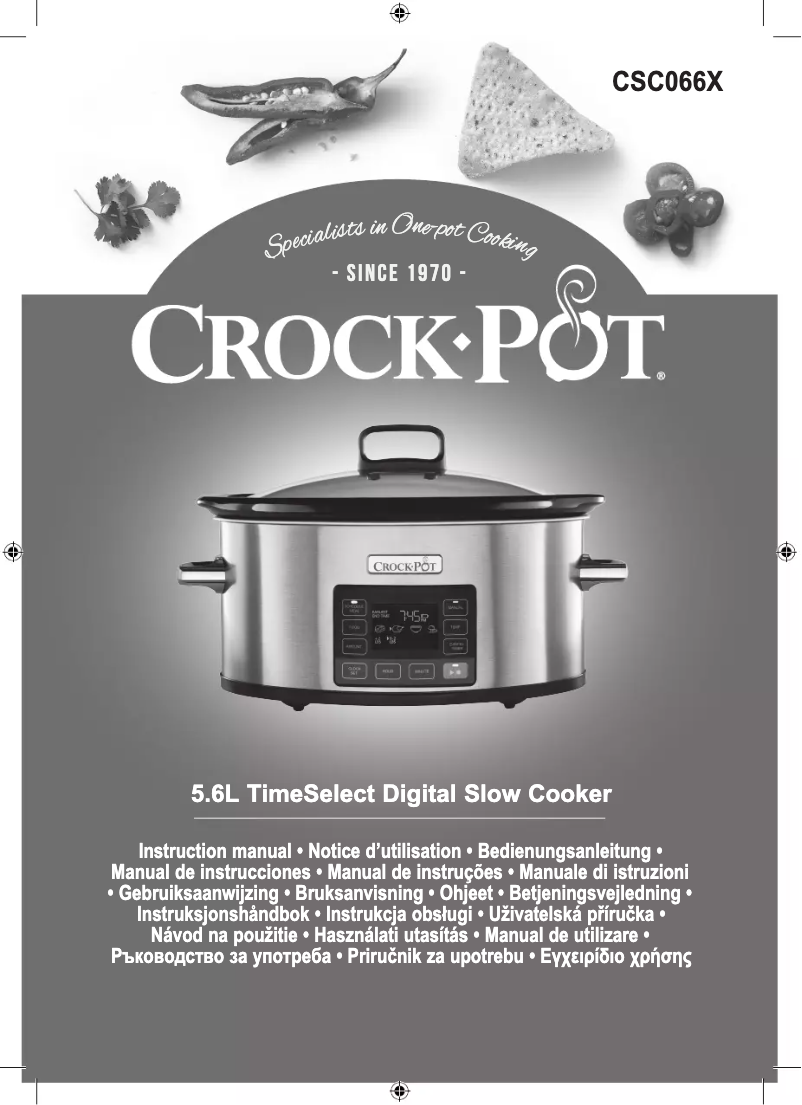 Page 1 de la notice Manuel utilisateur Crock-Pot Slowcooker SCCPRC507B