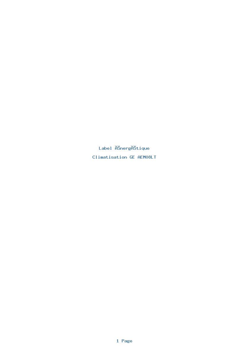 Image de la première page du manuel de l'appareil AEM08LT