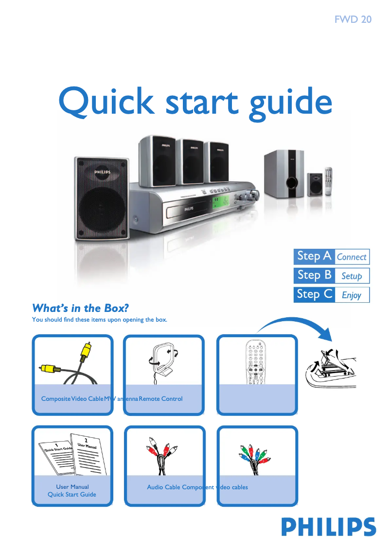 Page 1 de la notice Guide de démarrage rapide Philips FWD20