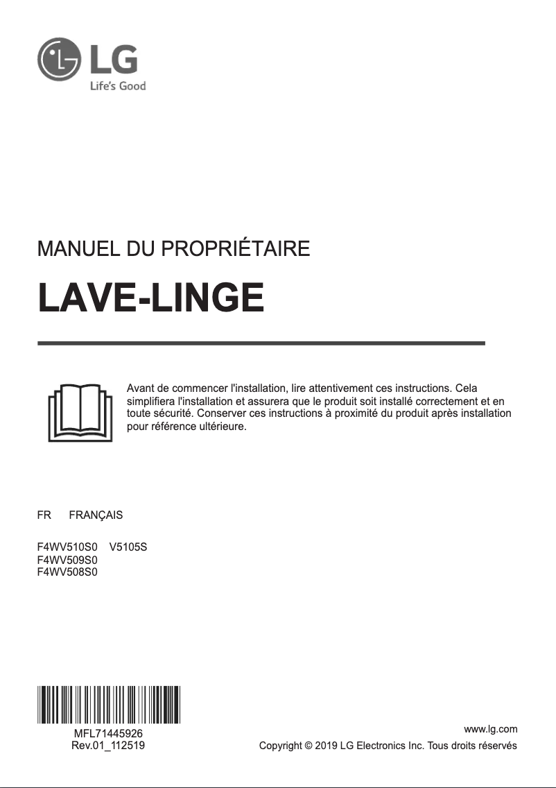 Page 1 de la notice Manuel utilisateur LG V5105S