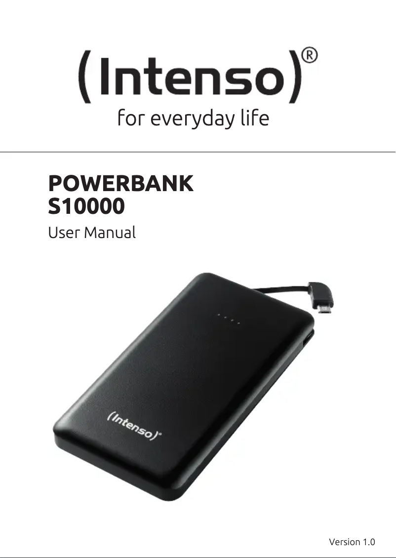 Página 1 del manual Manual de usuario Intenso Powerbank S10000