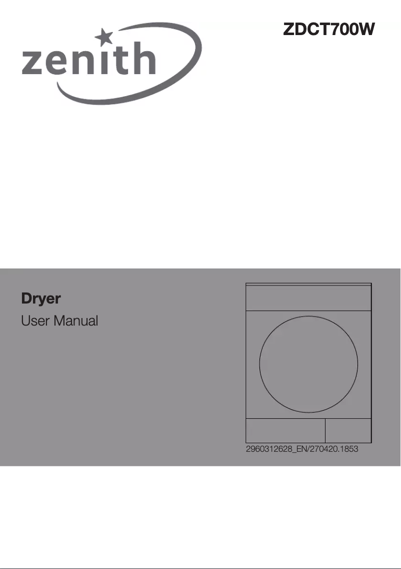Page 1 de la notice Manuel utilisateur Zenith ZDCT700W