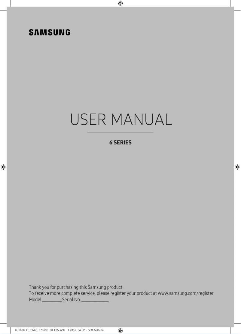 Página 1 del manual Manual de usuario Samsung UE43KU6645U