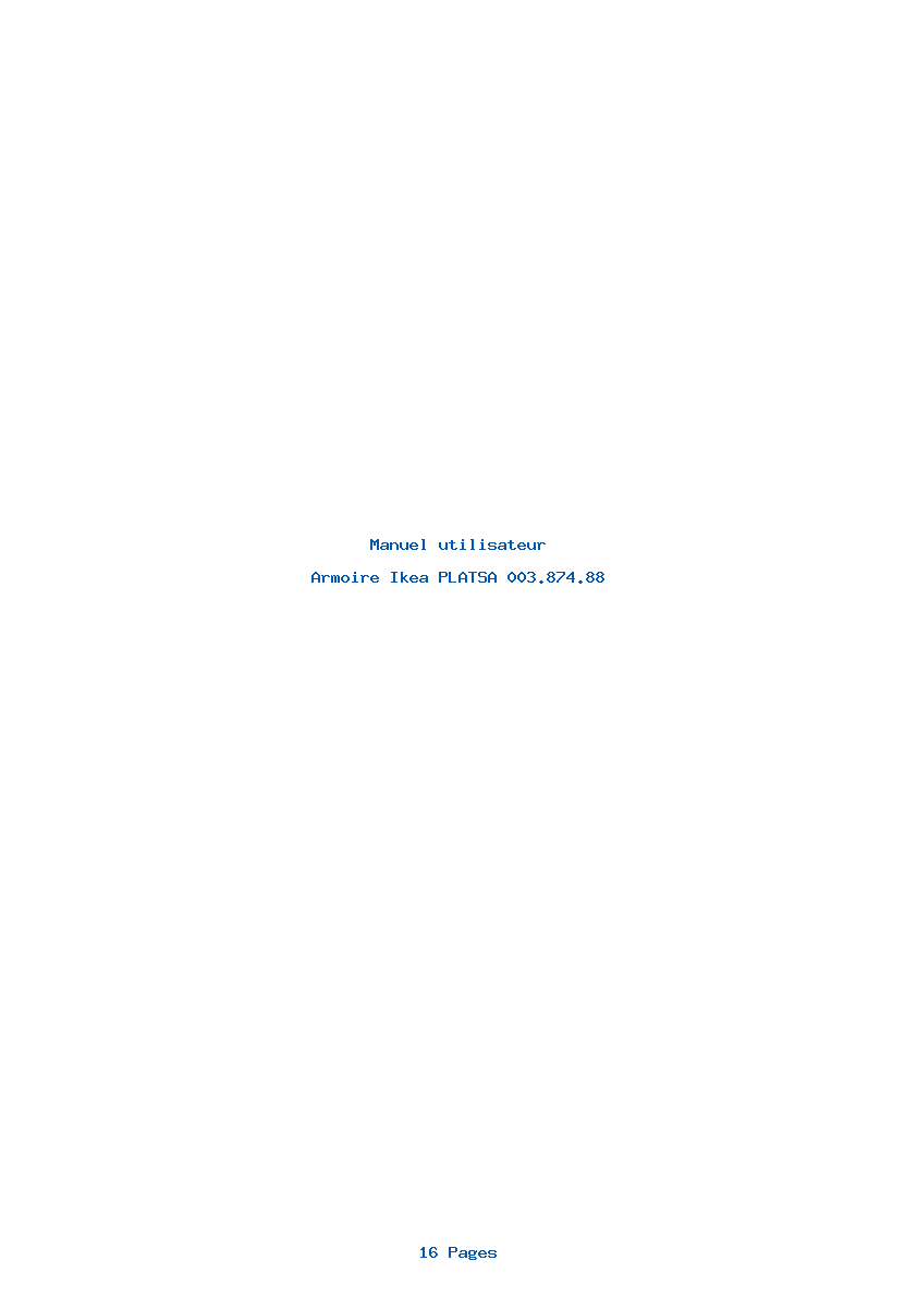 Page 1 de la notice Manuel utilisateur Ikea PLATSA 003.874.88