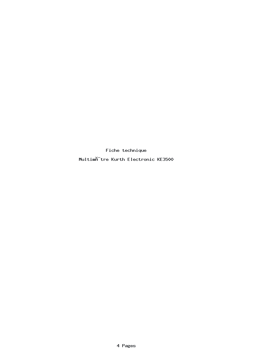 Image de la première page du manuel de l'appareil KE3500