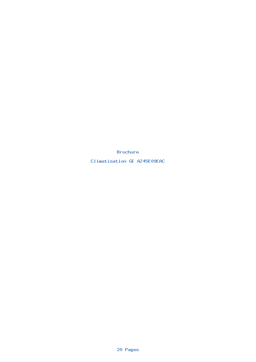 Page 1 de la notice Brochure GE AZ45E09EAC