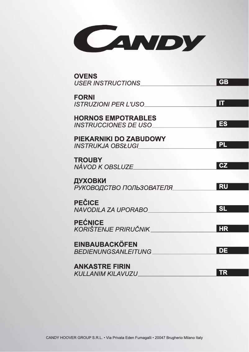 Page 1 of the manual User Manual Candy FXP 623 X