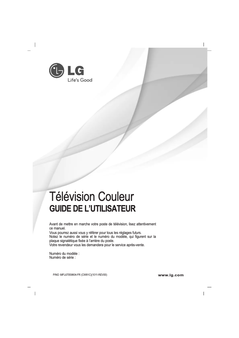 Page 1 of the manual User Manual LG 21SC8RD