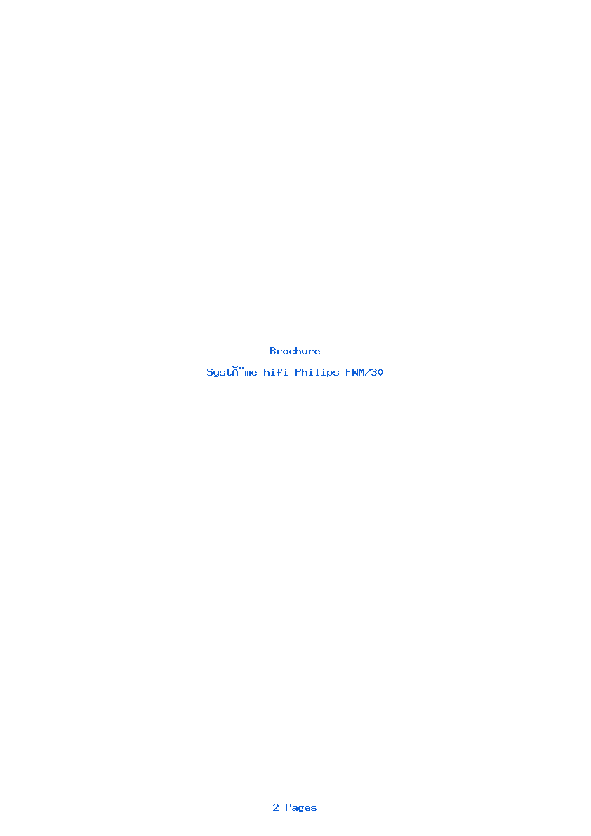 Page 1 de la notice Brochure Philips FWM730