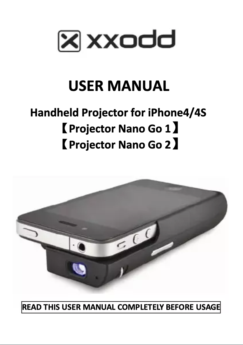 Page 1 of the manual User Manual XXODD Nano Go 1