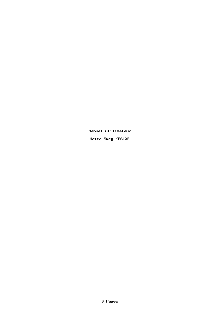 Page 1 de la notice Manuel utilisateur Smeg KE61XE