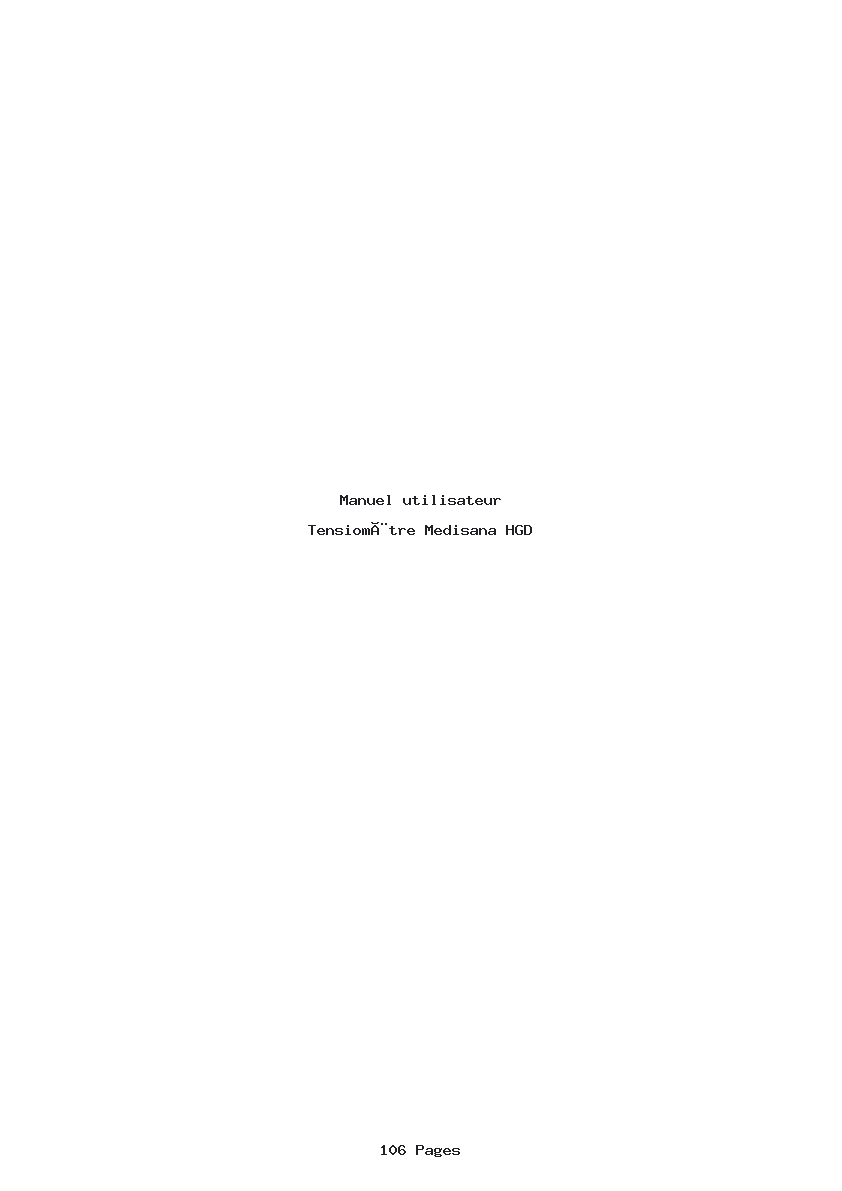 Page 1 de la notice Manuel utilisateur Medisana HGD