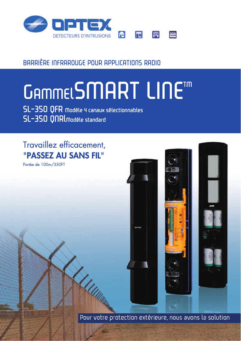 Page 1 de la notice Fiche technique Optex SL-350QNR