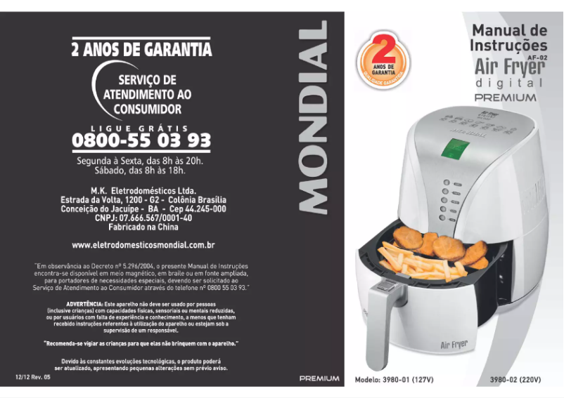 Página 1 del manual Manual de usuario Mondial Digital Premium AF-02