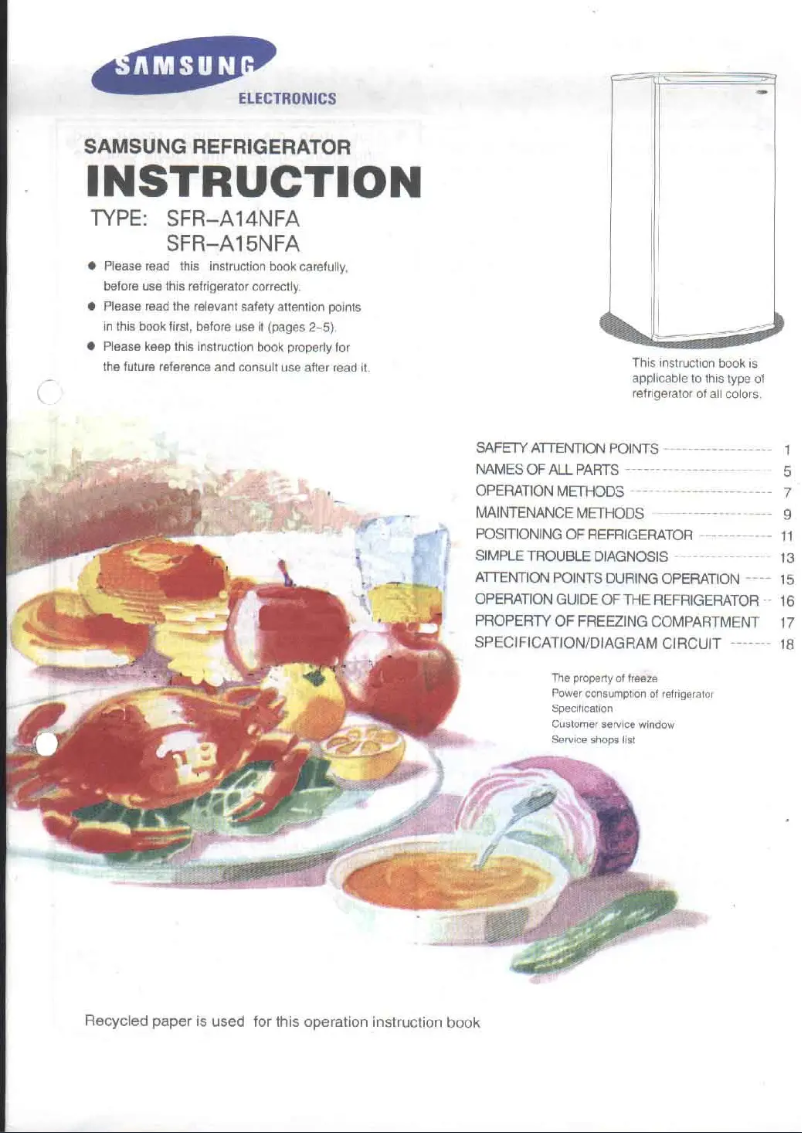 Página 1 del manual Manual de usuario Samsung SFR-A14NFA