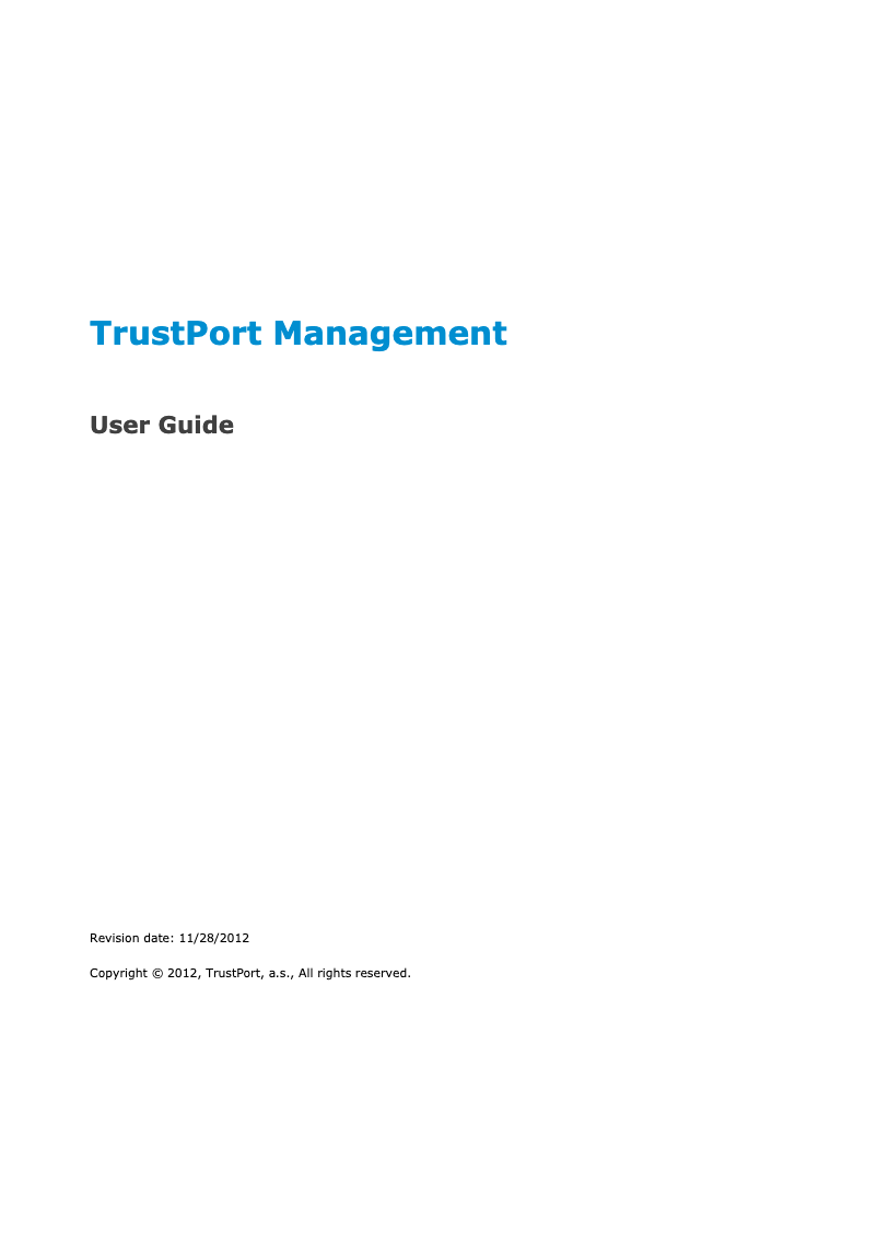 Page 1 de la notice Manuel utilisateur TrustPort Management