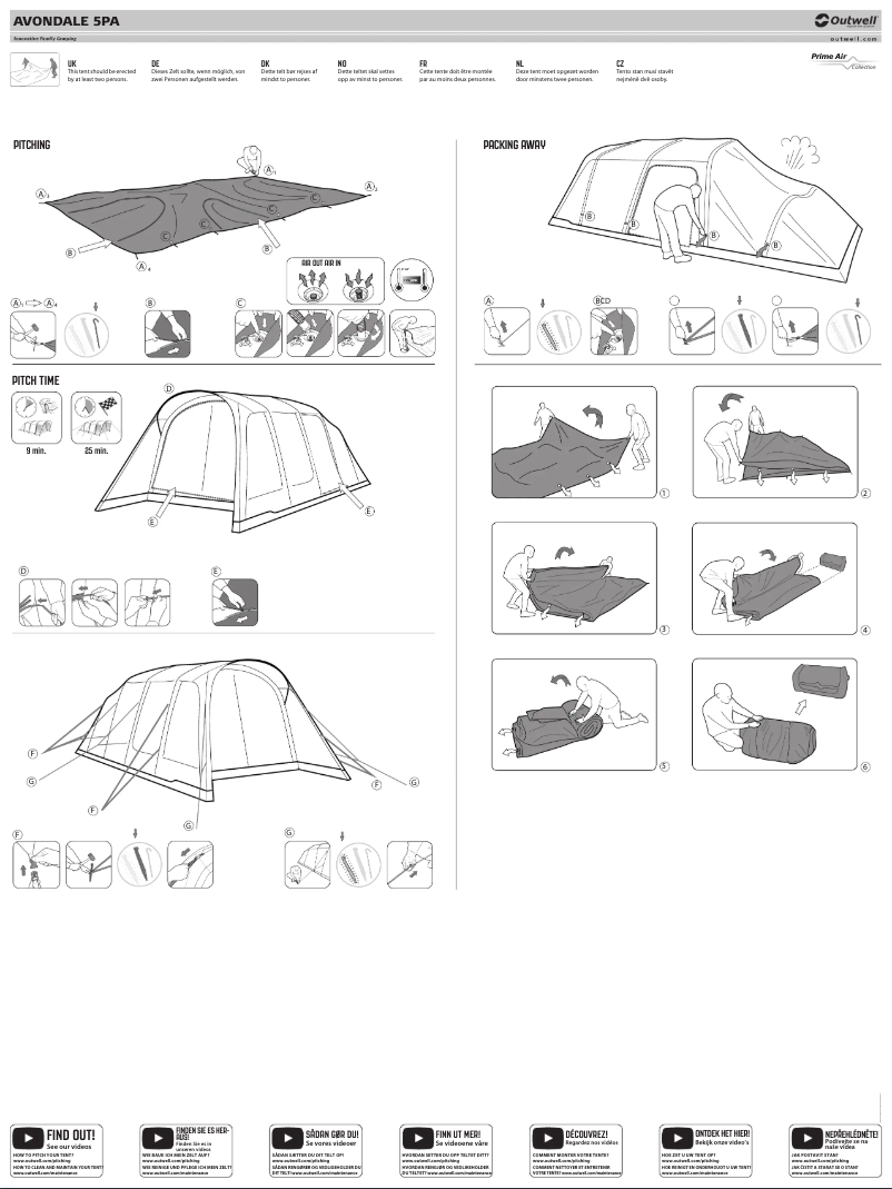 Page 1 de la notice Guide d'installation Outwell Avondale 5PA