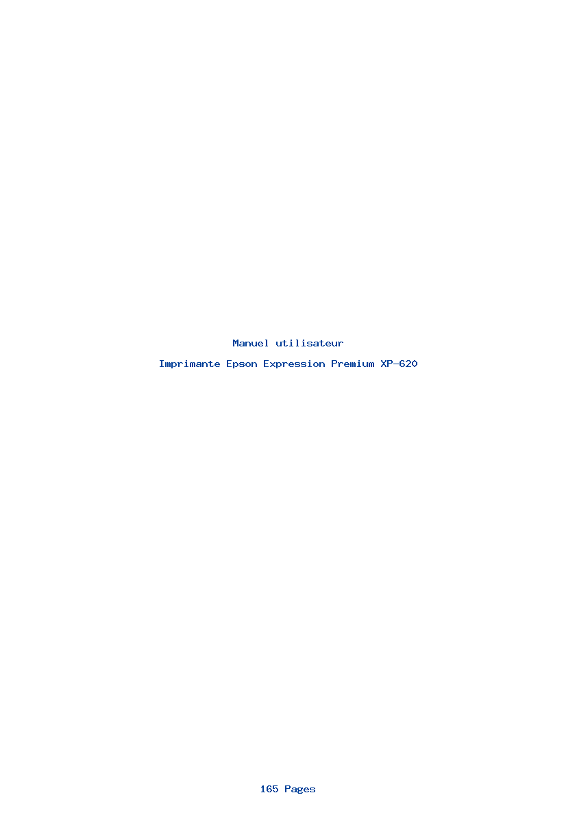 Page 1 de la notice Manuel utilisateur Epson Expression Premium XP-620