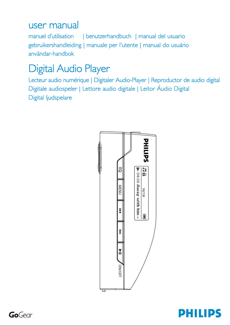 Page 1 of the manual User Manual Philips GoGear SA157