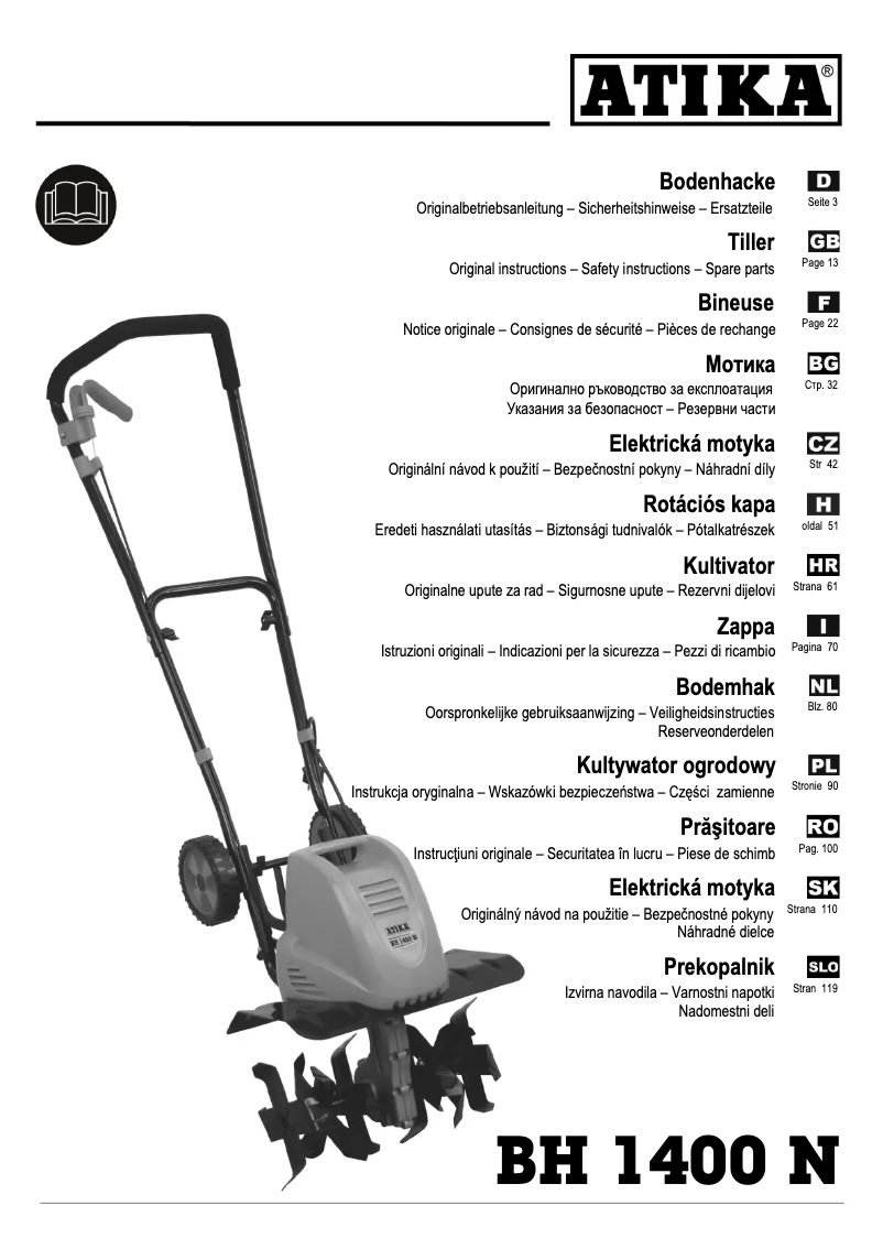 Page 1 de la notice Manuel utilisateur ATIKA BH 1400 N