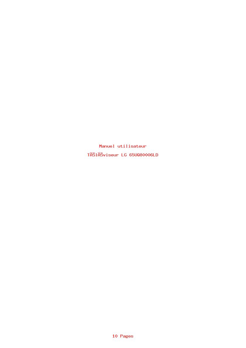 Page 1 de la notice Manuel utilisateur LG 65UQ80006LD