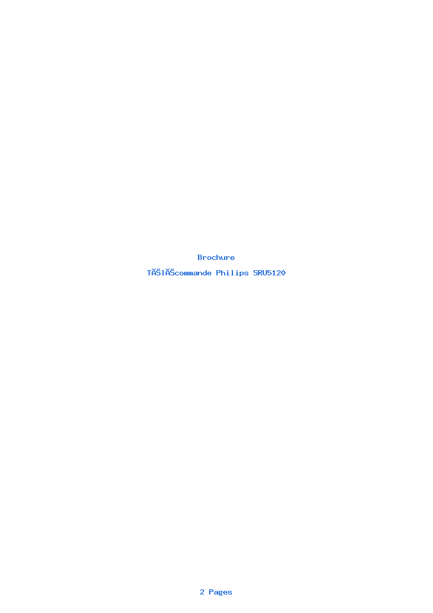 Page 1 de la notice Brochure Philips SRU5120