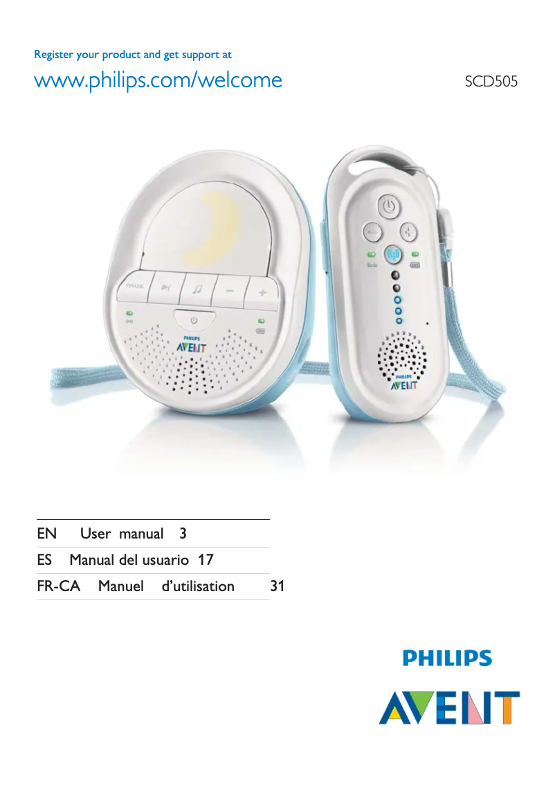 Page n°1 - Manuel utilisateur Philips AVENT SCD505