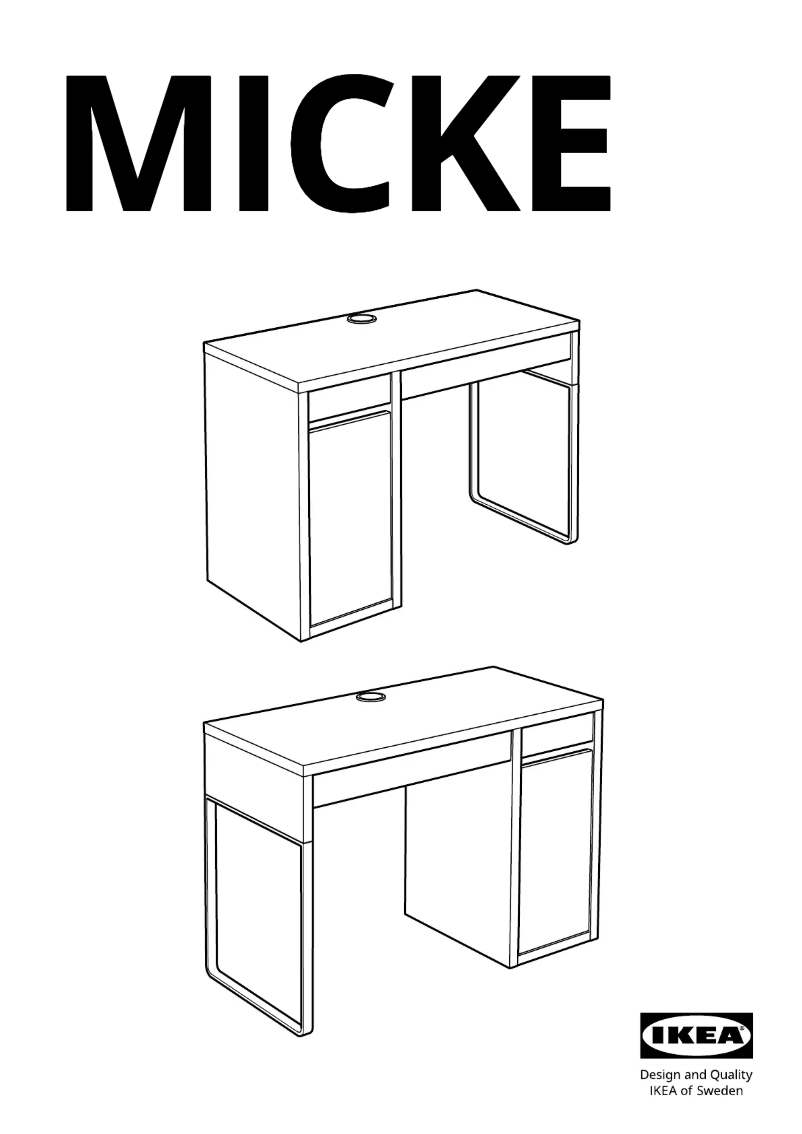 Page 1 de la notice Manuel utilisateur Ikea MICKE 604.898.51