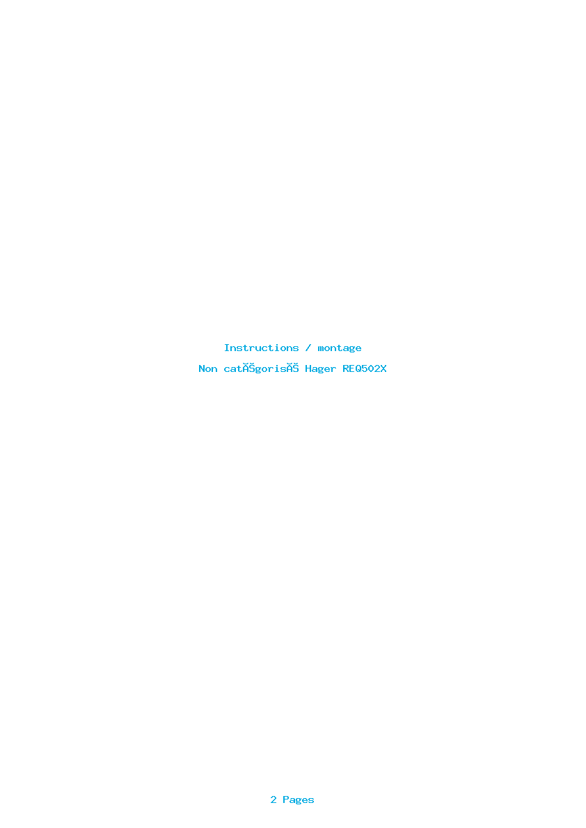 Image de la première page du manuel de l'appareil REQ502X