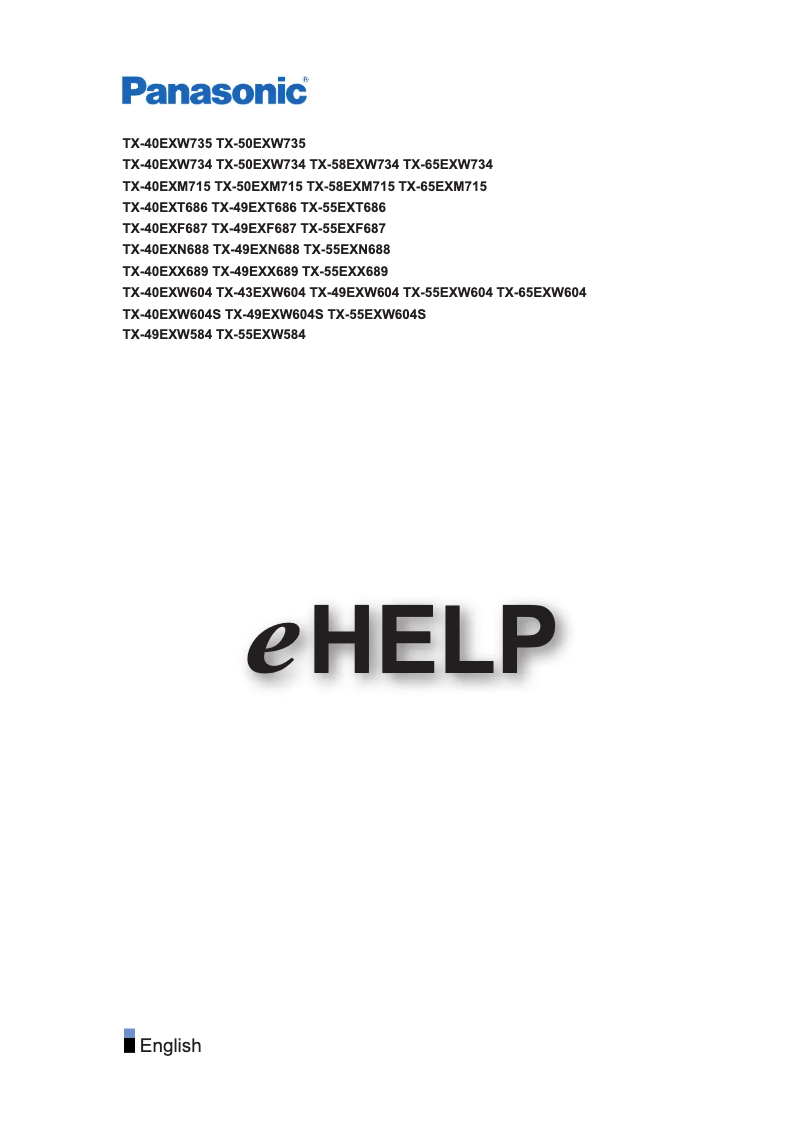 Page 1 of the manual User Manual Panasonic Viera TX-40EXX689