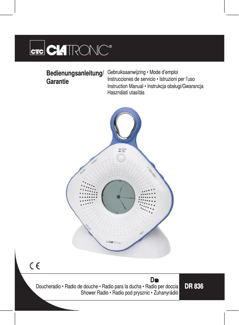 Page 1 de la notice Manuel utilisateur Clatronic DR 836