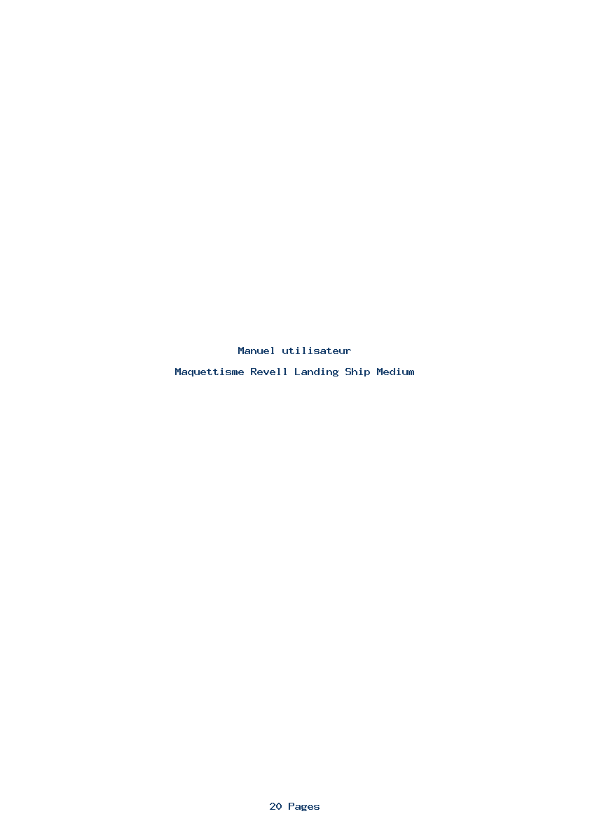 Page 1 de la notice Manuel utilisateur Revell Landing Ship Medium